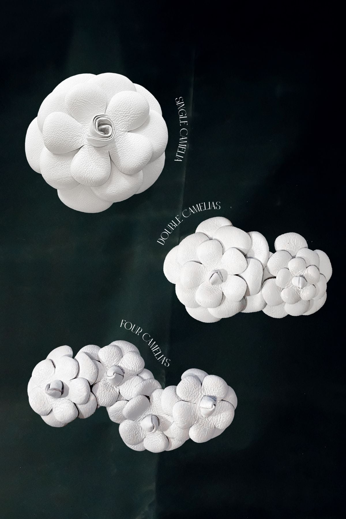 Four Camellia Clip On Shoes Accessories in White
