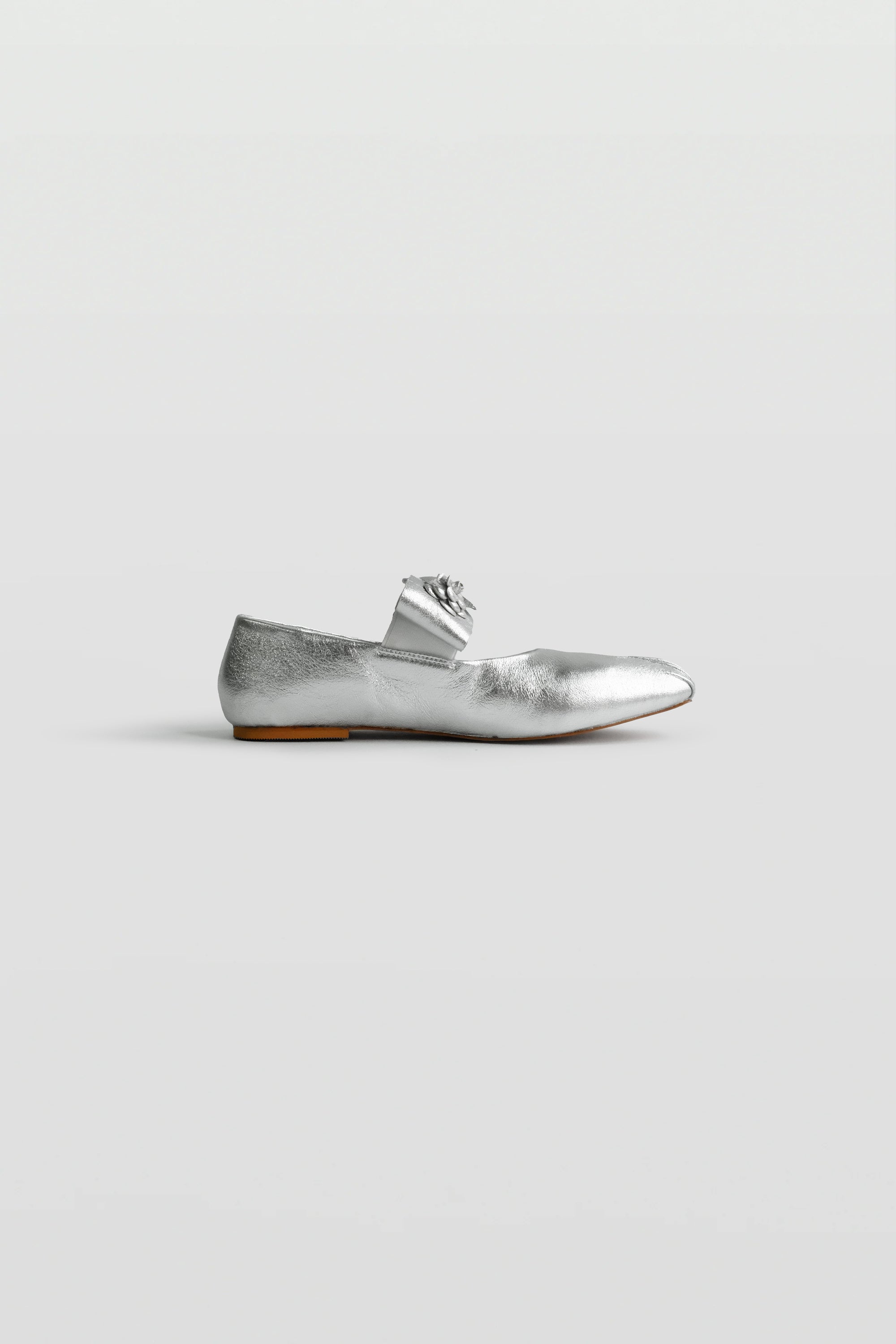 Evelina Ballet Flats in Light Silver