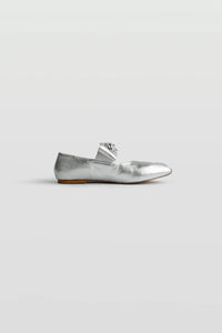 Evelina Ballet Flats in Light Silver