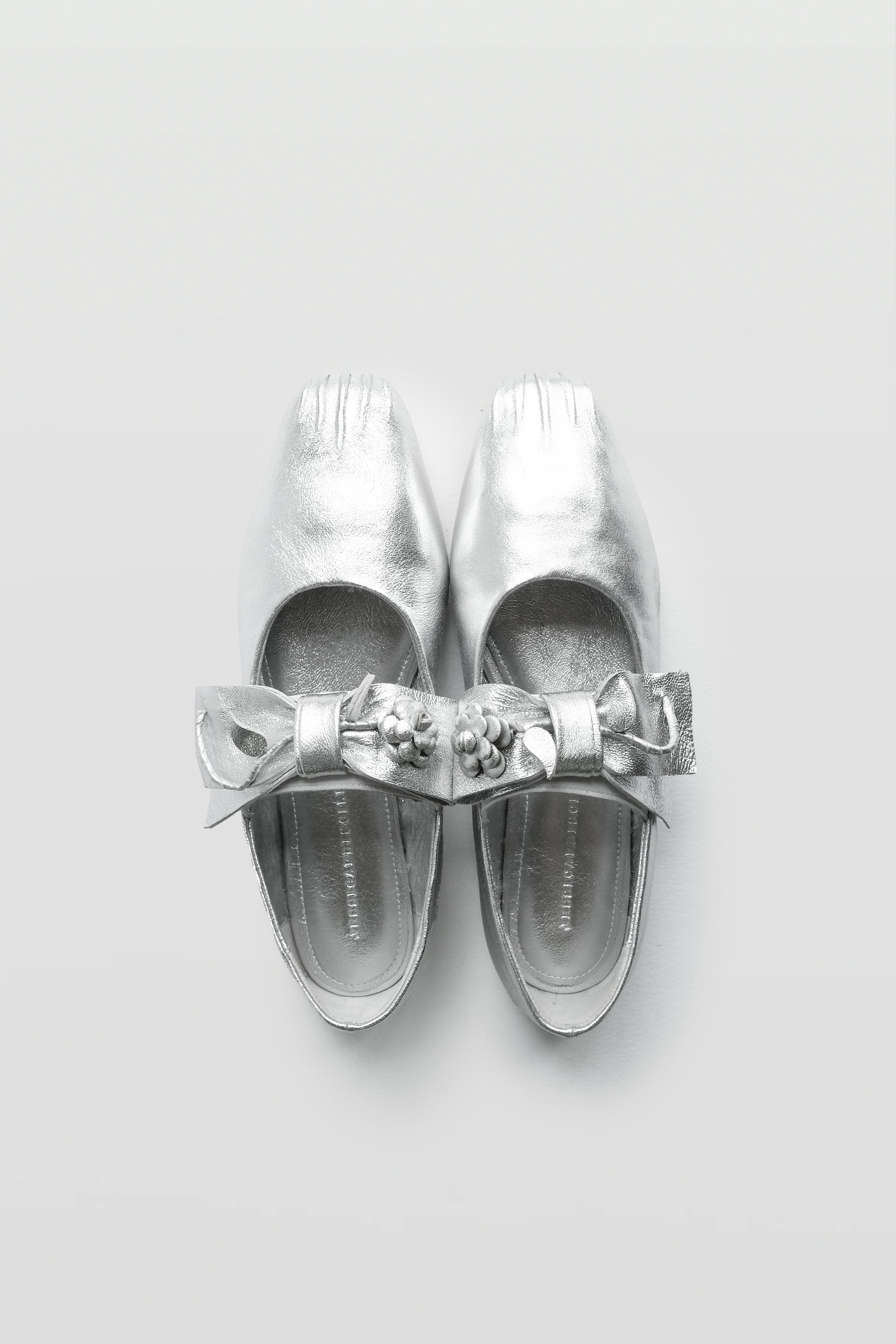 Evelina Ballet Flats in Light Silver