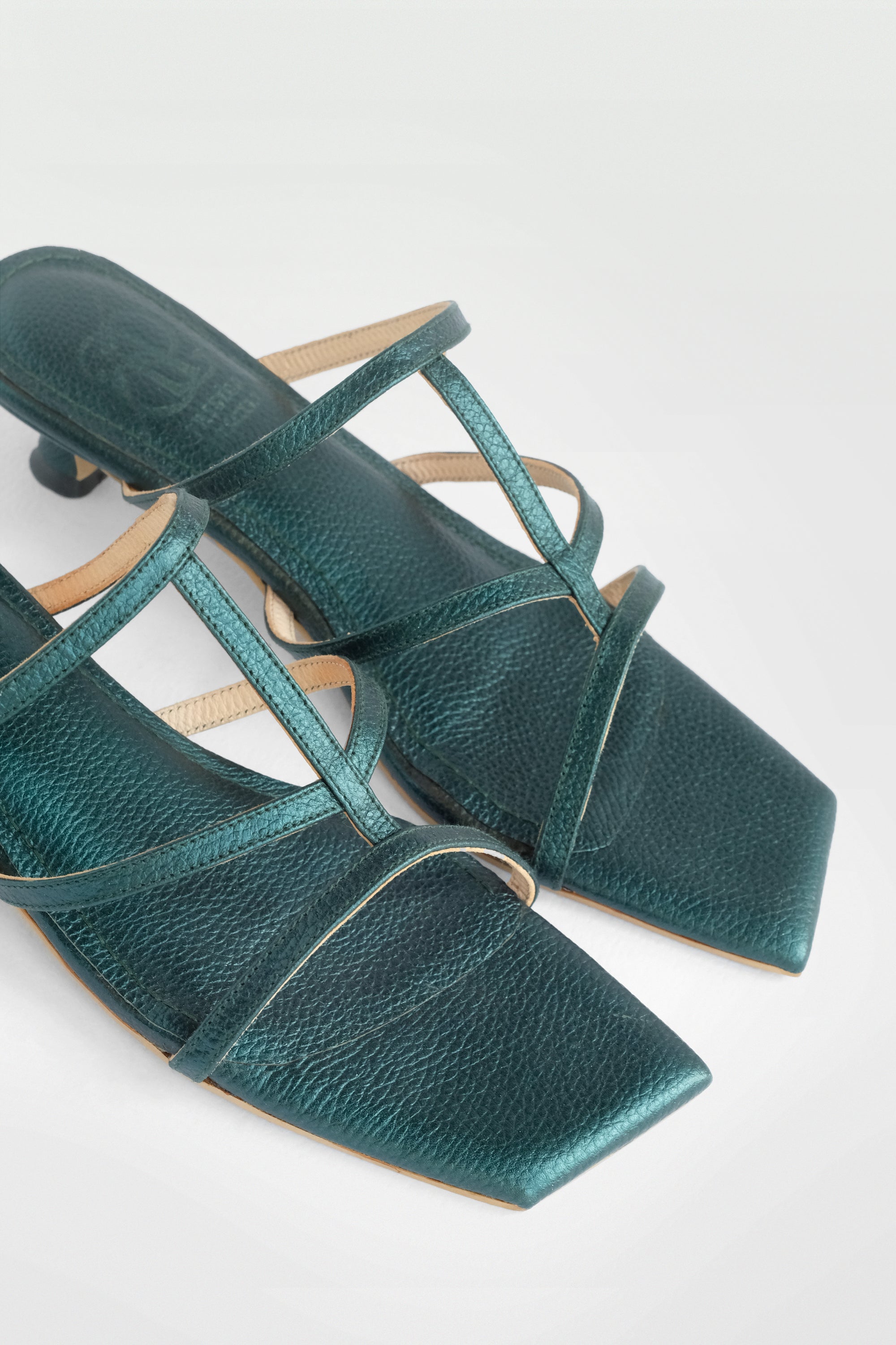 Jemima Sandals in Metallic Green