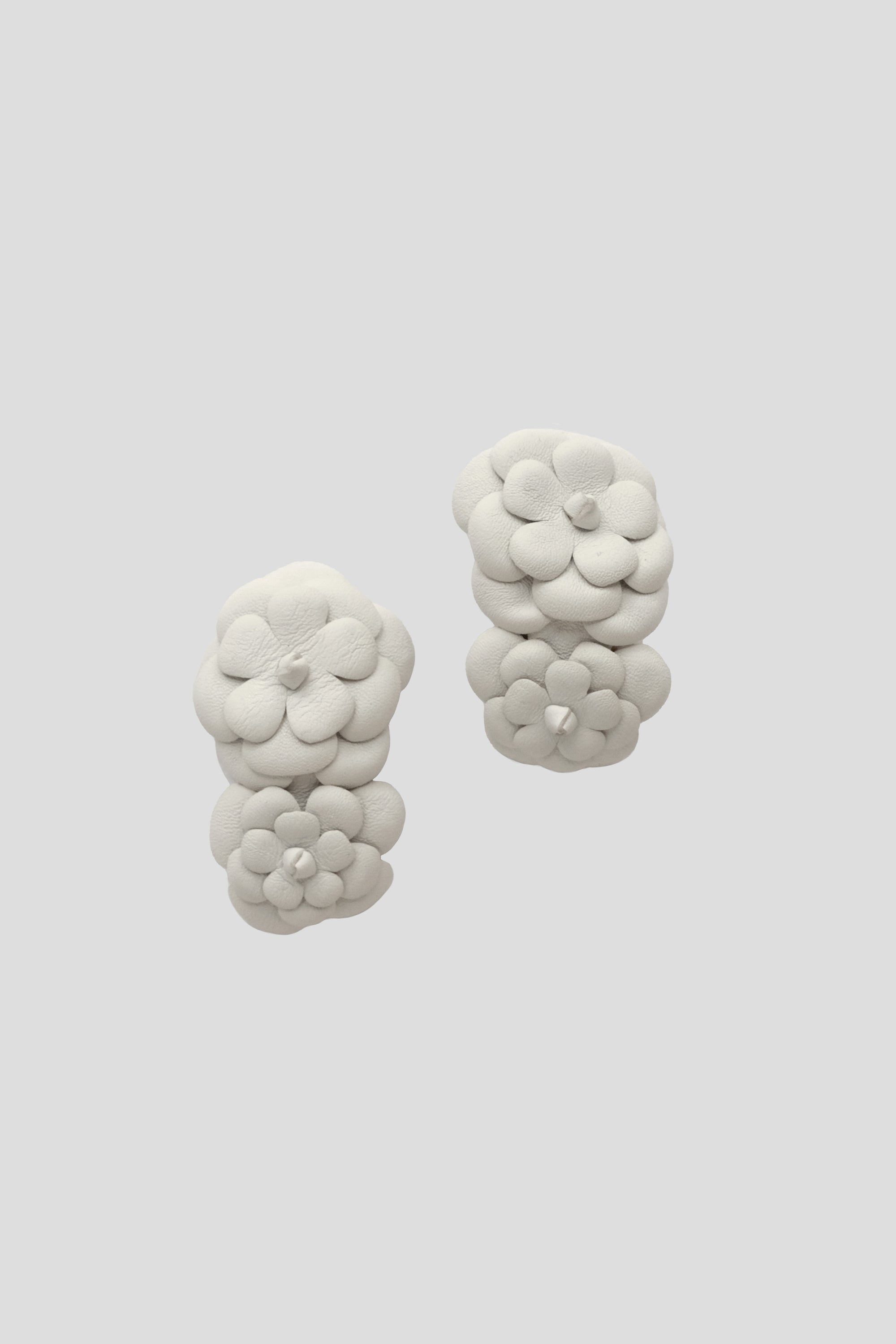 Double Camellia Clip On Shoes Accessories in White