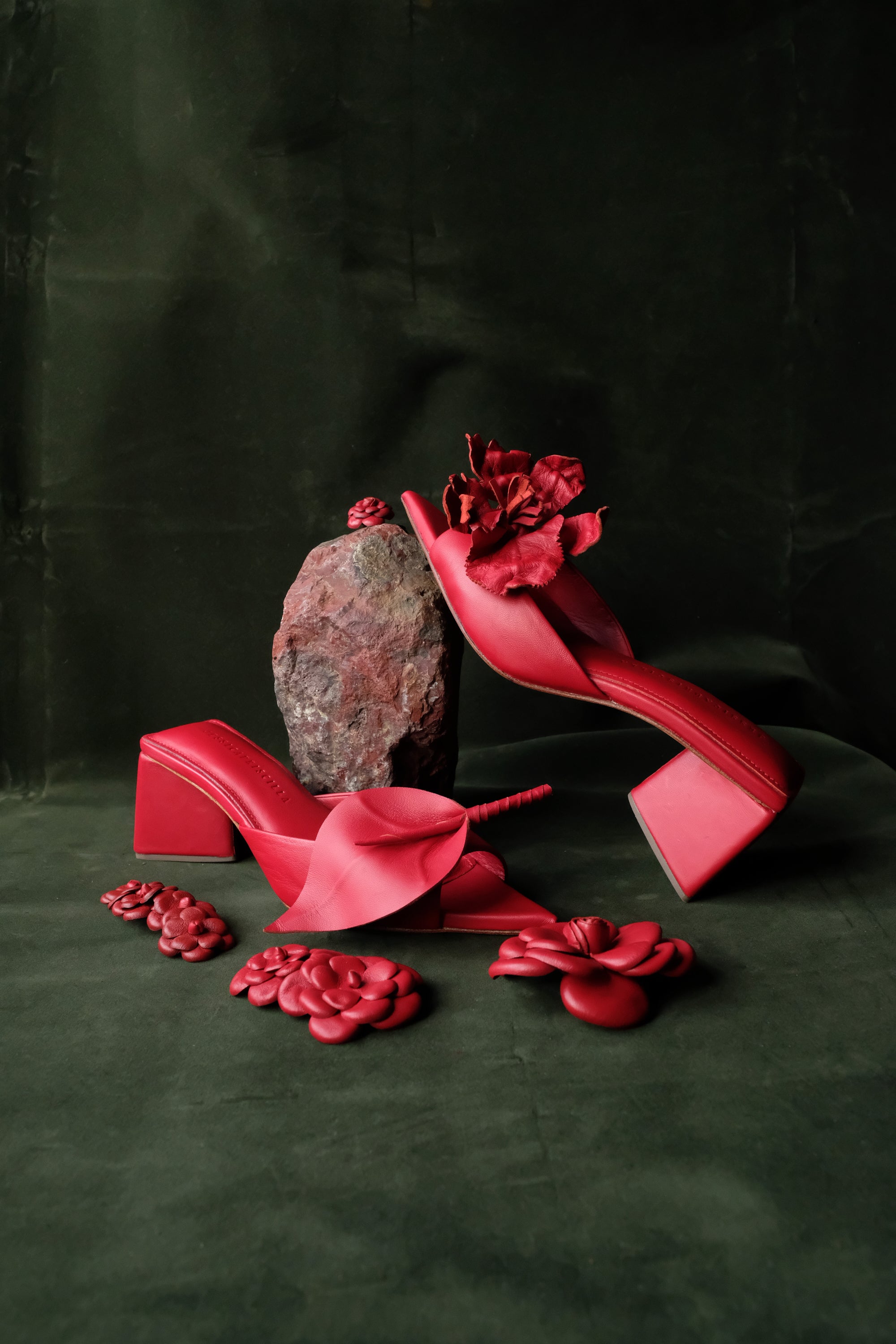 Calla Lily Clip On Shoes Accessories in Red