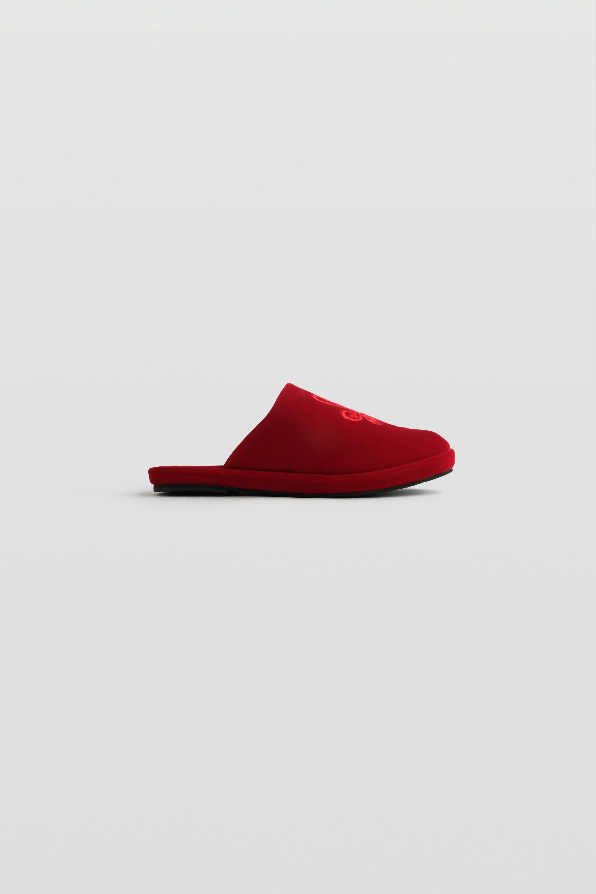 Flowers Don't Worry Home Slippers in Red
